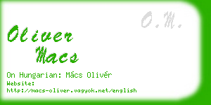 oliver macs business card